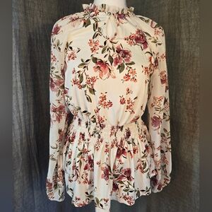 Perseption Concept women's size S multicolored floral blouse